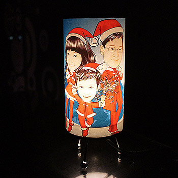 彩印油布畫小夜燈-小型腳架燈(不含Q版畫)